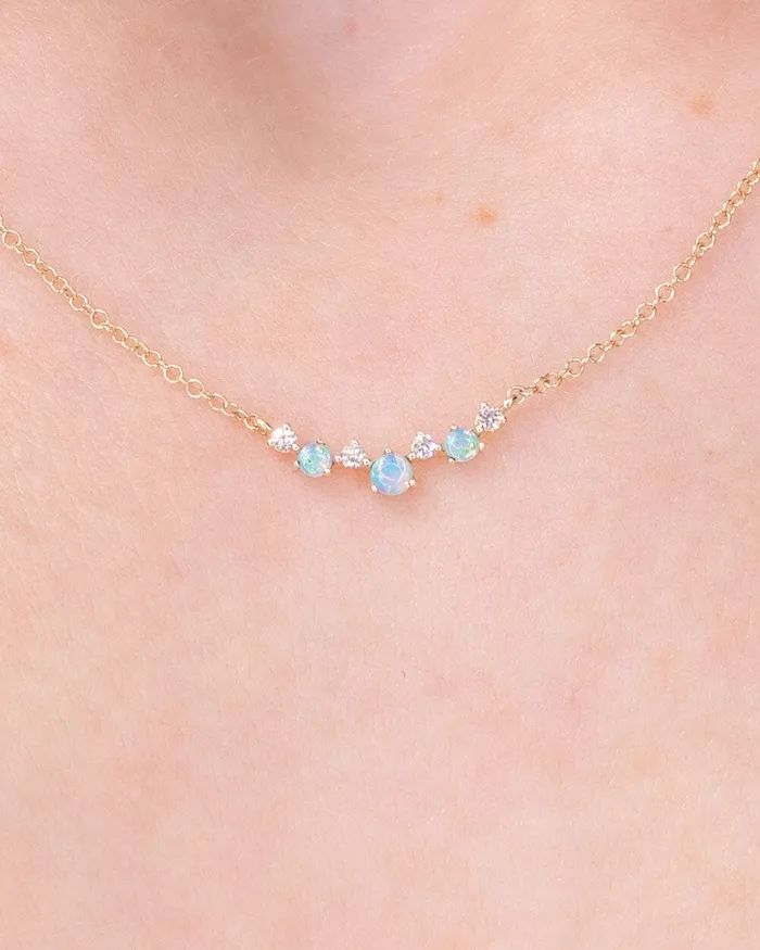 Opal Diamond Curve Necklace Princess Bride Diamonds Necklaces