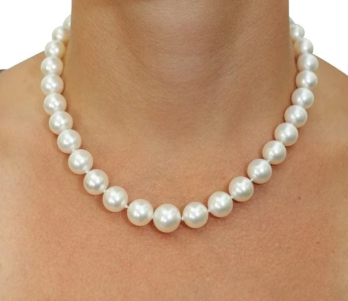 White South Sea Round Pearl Necklace 100119mm AAA Quality SPT Necklaces