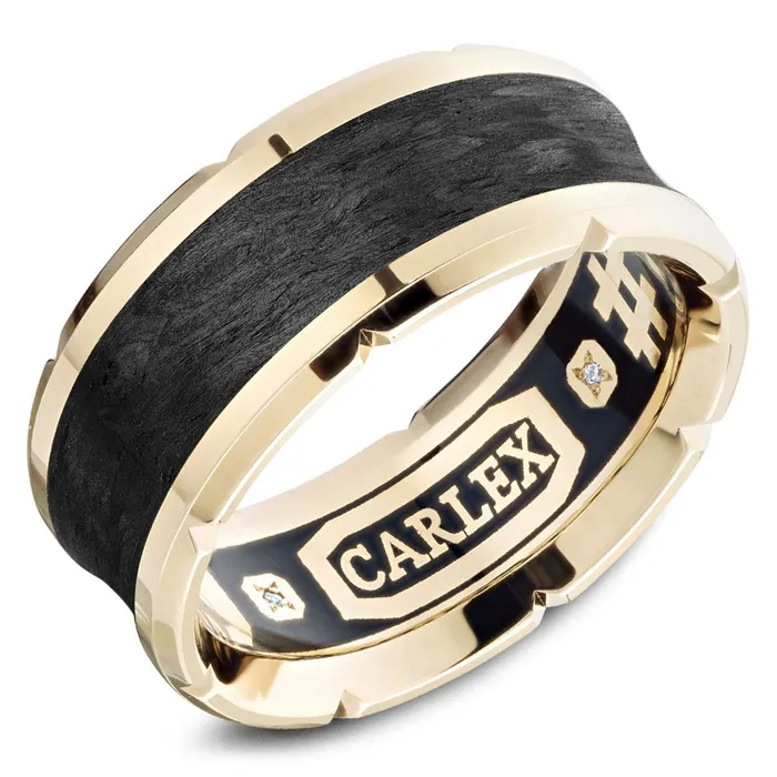 Carlex Black Enamel Interior Mens Band CX40013Y International Diamond Center Rings