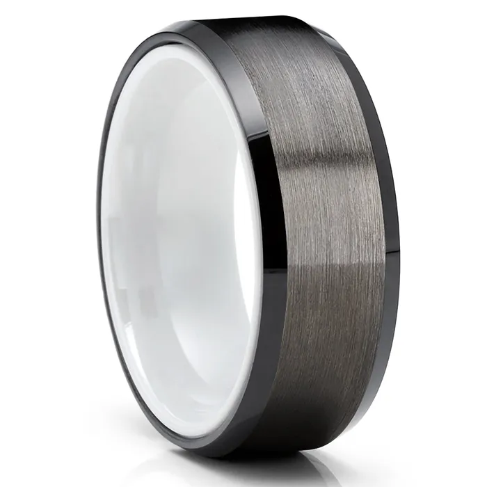 Clean Casting Jewelry Rings Gunmetal Wedding Ring Black Tungsten Ring Tungsten Wedding Band Black Wedding Band