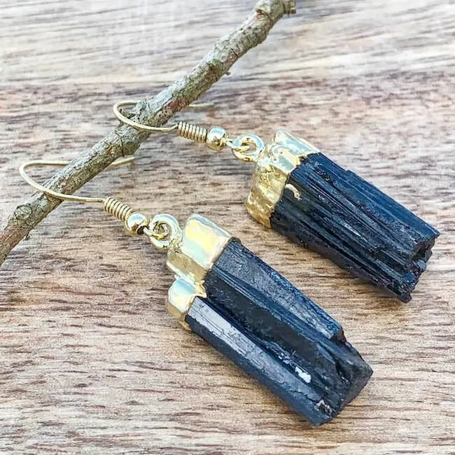 Earrings Magic Crystals Black Tourmaline Earrings