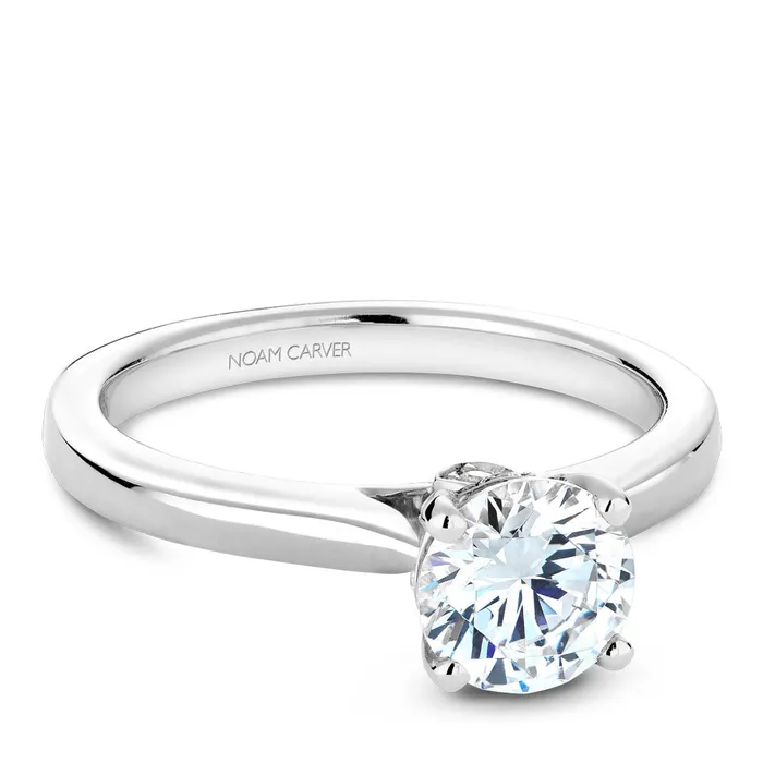 International Diamond Center Noam Carver White Gold Solitaire Engagement Ring Setting 004 CTW Rings