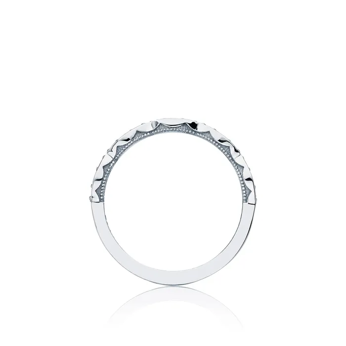 International Diamond Center Tacori 18k White Gold Sculpted Crescent Diamond Wedding Band 03 CTW Rings