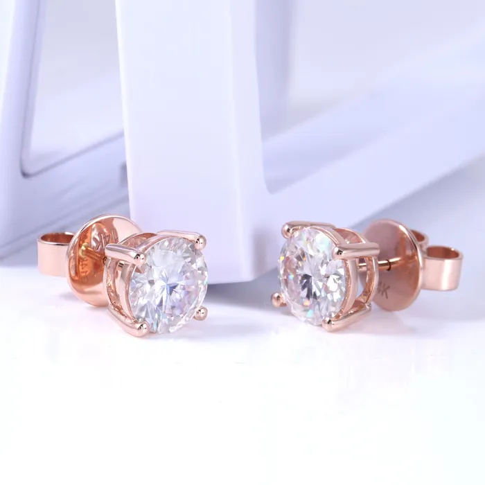 Luxus Moissanite Rings Jewelry Earrings 14k Rose White Yellow Gold Moissanite Stud Earrings 4ctw