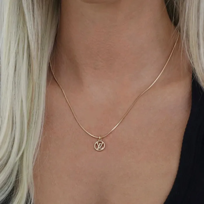 Necklaces Dainty LV Pendant Necklace Reluxe Vintage