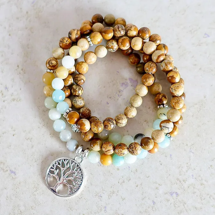 Necklaces Natural Gemstone Mala Necklace Magic Crystals