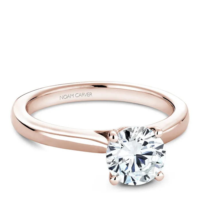Rings International Diamond Center Noam Carver Rose Gold Solitaire Engagement Ring Setting 002 CTW