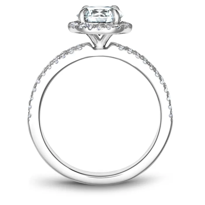 Rings International Diamond Center Noam Carver White Gold Split Shank Diamond Engagement Ring Setting with Halo 038 CTW
