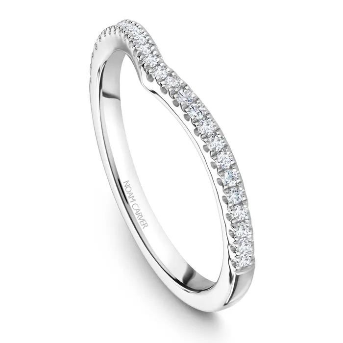Rings International Diamond Center Noam Carver White Gold Split Shank Diamond Engagement Ring Setting with Halo 038 CTW