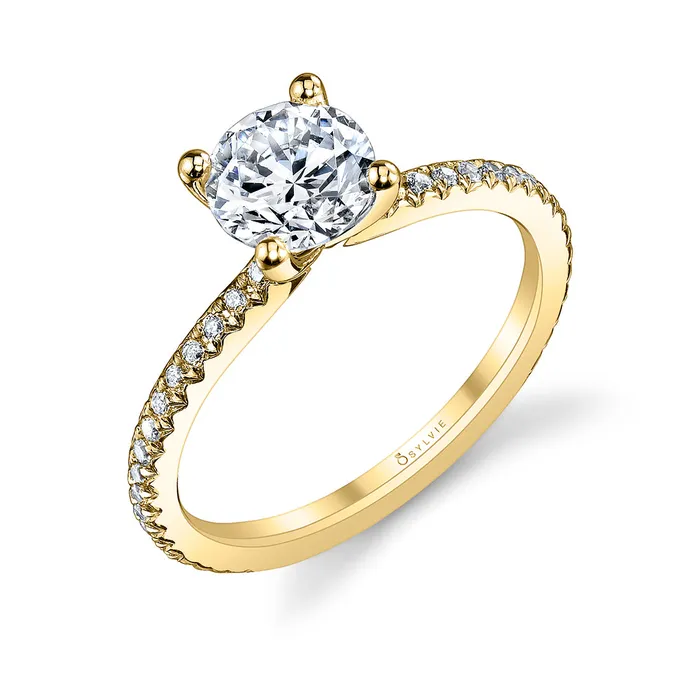 Rings Sylvie Adorlee Round Cut Classic Engagement Ring Setting Shop IDC estore