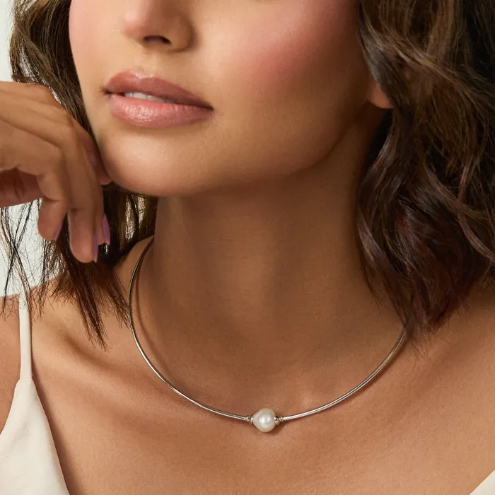 Seraphina Pearl Hasli Silver Necklace SILVER Necklaces