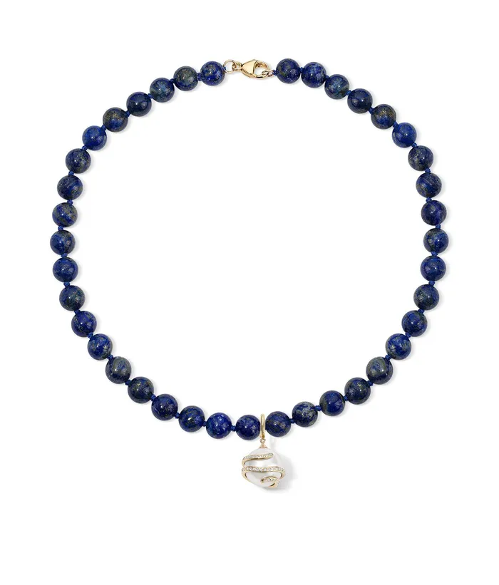 SG Fine Necklaces Lapis Beaded Necklace