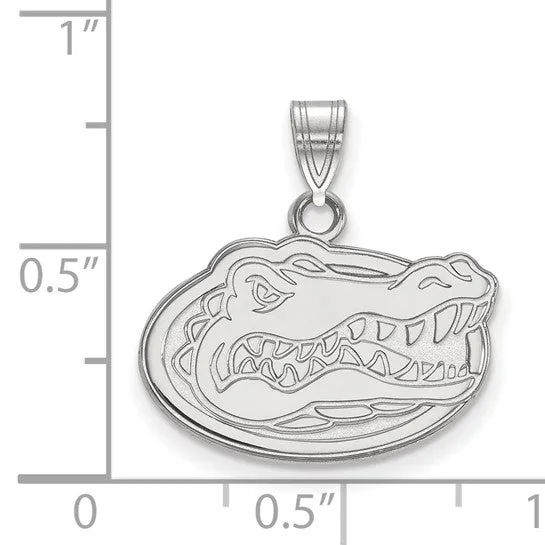 Shop IDC estore Necklaces Sterling Silver Rhodiumplated LogoArt University of Florida Gator Small Pendant