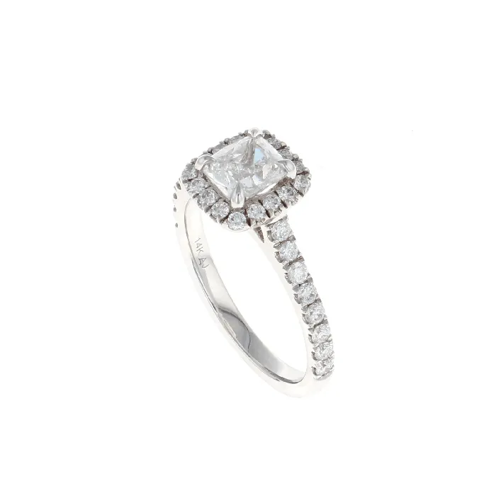 Shop IDC estore Rings Cushion Halo Complete Engagement Ring 158CTW Shop IDC estore Rings Cushion Halo Complete Engagement Ring 158CTW