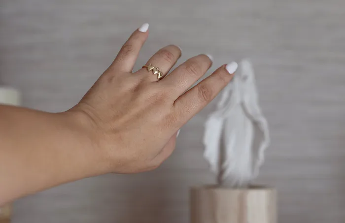TheLittleCatholic Rings Holy Family Hearts Ring in 14k Yellow Gold