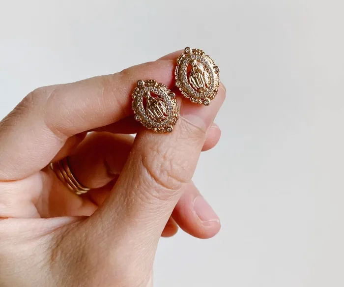 TheLittleCatholic Vintage Virgin Mary Earrings Earrings