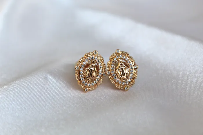 TheLittleCatholic Vintage Virgin Mary Earrings Earrings