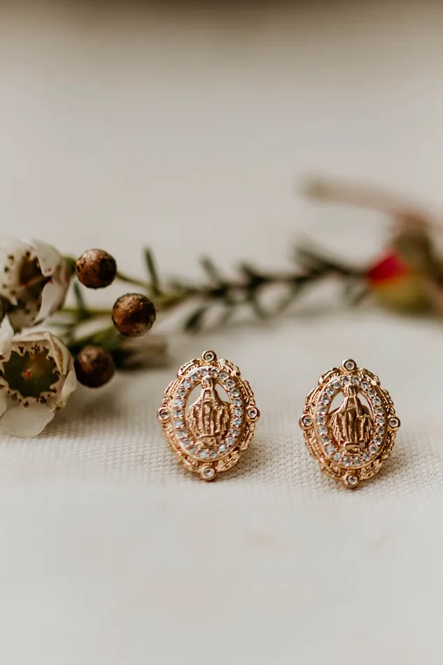 TheLittleCatholic Vintage Virgin Mary Earrings Earrings