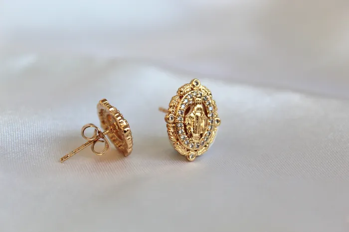 TheLittleCatholic Vintage Virgin Mary Earrings Earrings