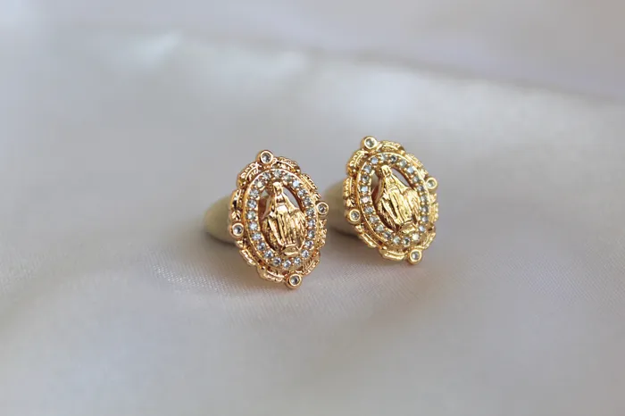 TheLittleCatholic Vintage Virgin Mary Earrings Earrings