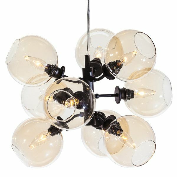 Office Lighting |  Champagne Glass Cluster Pendant Light With Stainless Steel Arms Office Decor Office Lighting