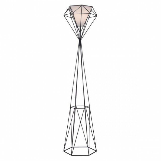 Office Lighting |  Geometric Architectural Style Floor Lamp In Black Steel Office Decor Office Lighting