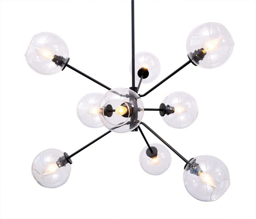 Office Lighting |  Modern Atom-Style Pendant Light With Clear Glass Orbs Office Decor Office Lighting