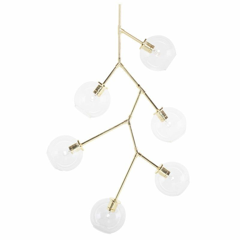 Office Lighting |  Simple 6-Bulb Pendant Light With Clear Glass Shades Office Decor Office Lighting